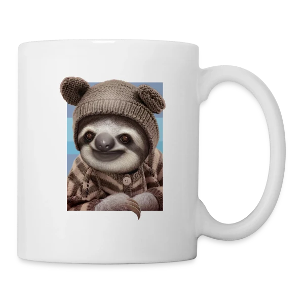 Bébé Paresseux en Pull Hivernal sur Mug blanc