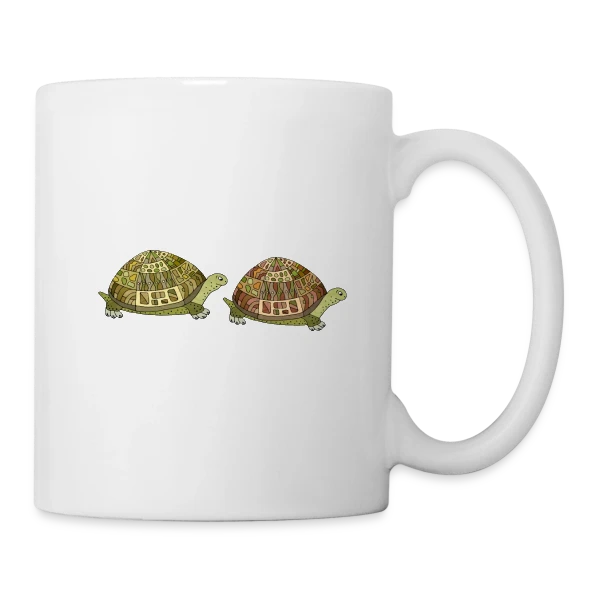 Tortue Élégante sur Mug blanc