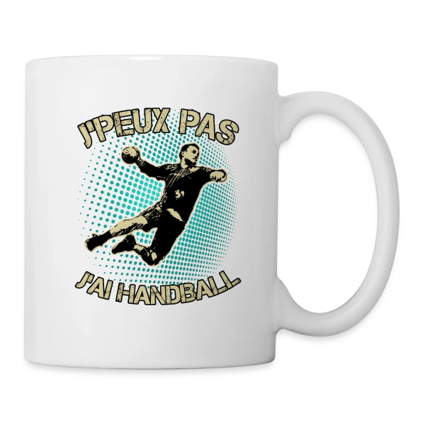 J'peux pas J'ai Handball | T-Shirt Humour Sportif sur Mug blanc