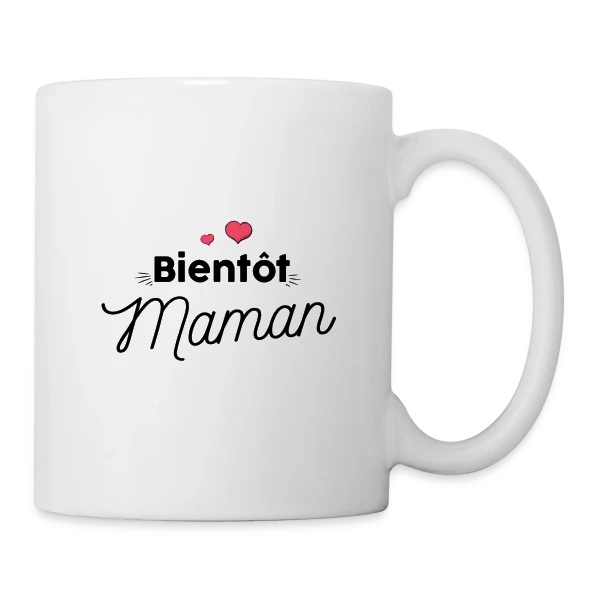 Bientôt Maman : Annonce Grossesse Originale sur Mug blanc
