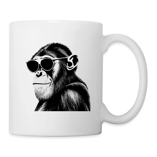 Chimpanzé Cool Lunettes sur Mug blanc