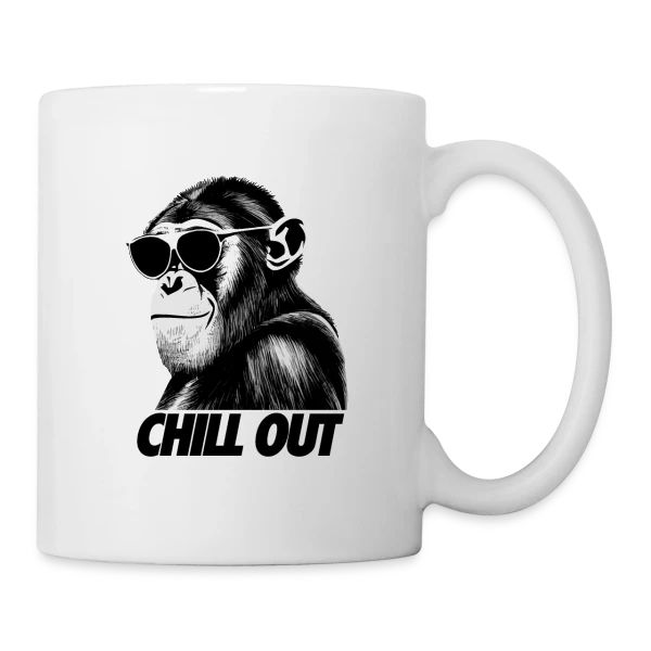 Chimpanzé Relax sur Mug blanc