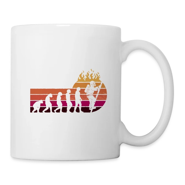 Évolution Pompier Rétro – Métier de Héros sur Mug blanc