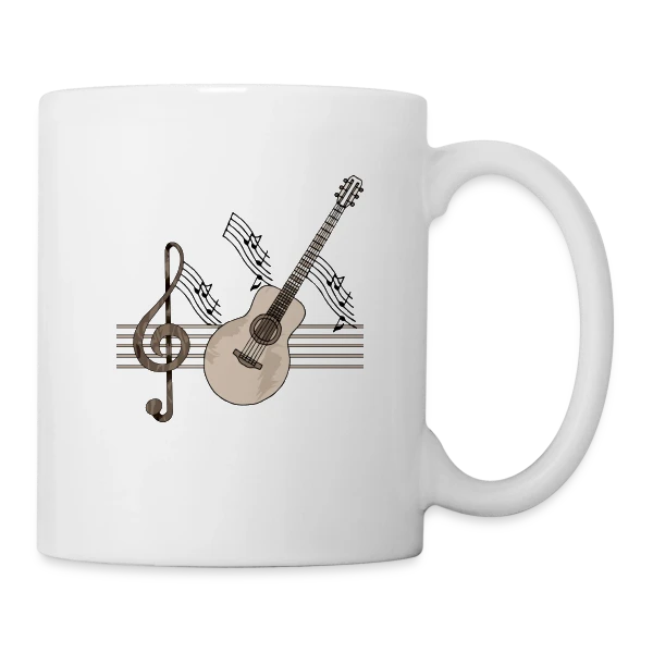 Guitare Passion Musique sur Mug blanc