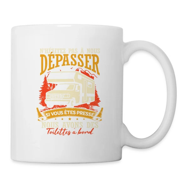 Drôle de Campeur en Camping-Car: Mes Vacances Parfaites! sur Mug blanc