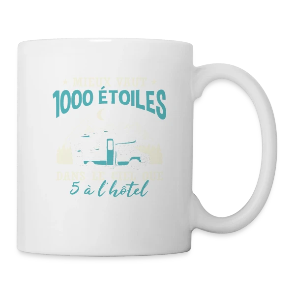 Camping-Car Fun: L'Humour du Campeur Passionné sur Mug blanc