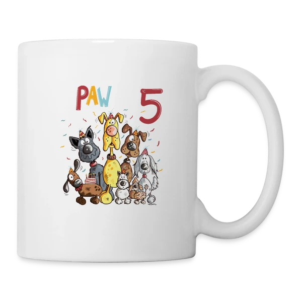 5 ans, Ma Fête Canine sur Mug blanc