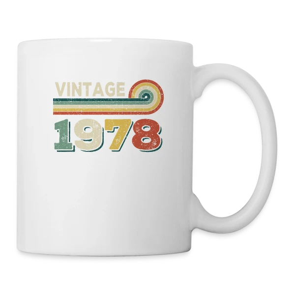Vintage 1978 Spirale Rétro sur Mug blanc