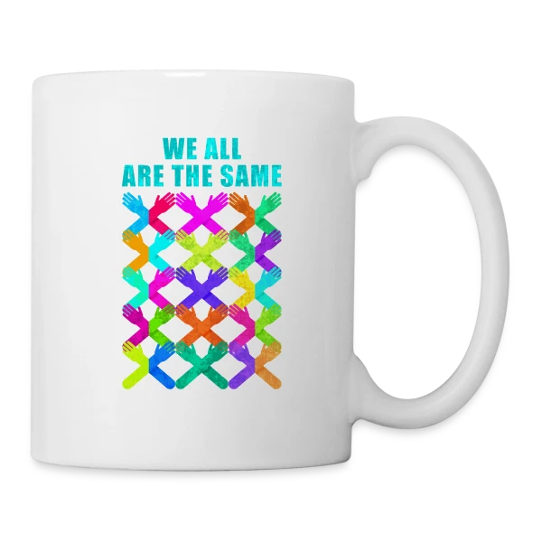 Unis Contre le Racisme sur Mug blanc