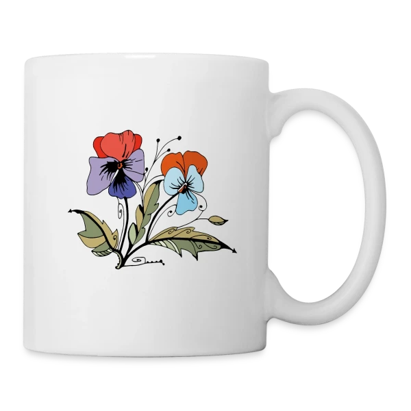 Éclat Floral sur Mug blanc