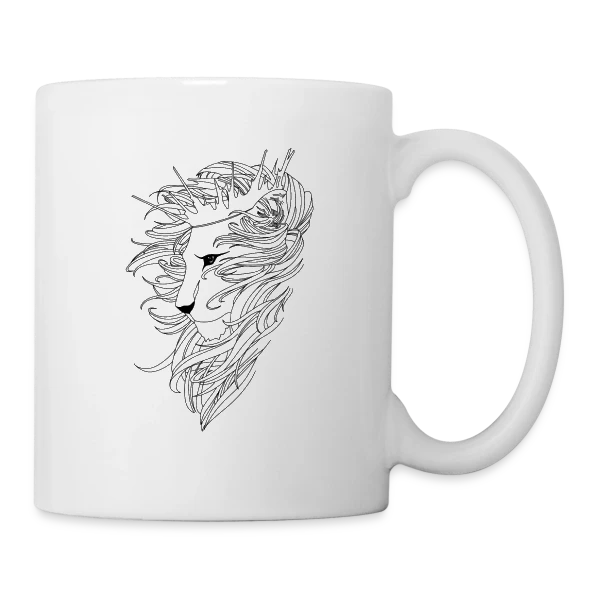 Lion Majestueux Couronné sur Mug blanc