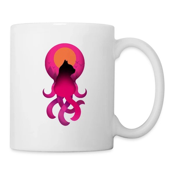 Octo-Chat Fantastique sur Mug blanc
