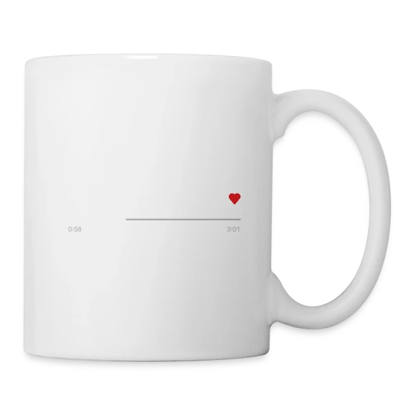 Barre de Lecture Musicale Cœur sur Mug blanc