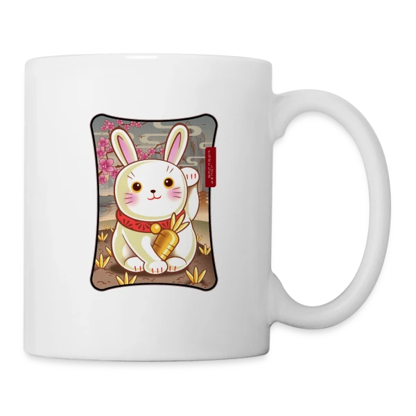 Lapin de la Chance Zen sur Mug blanc