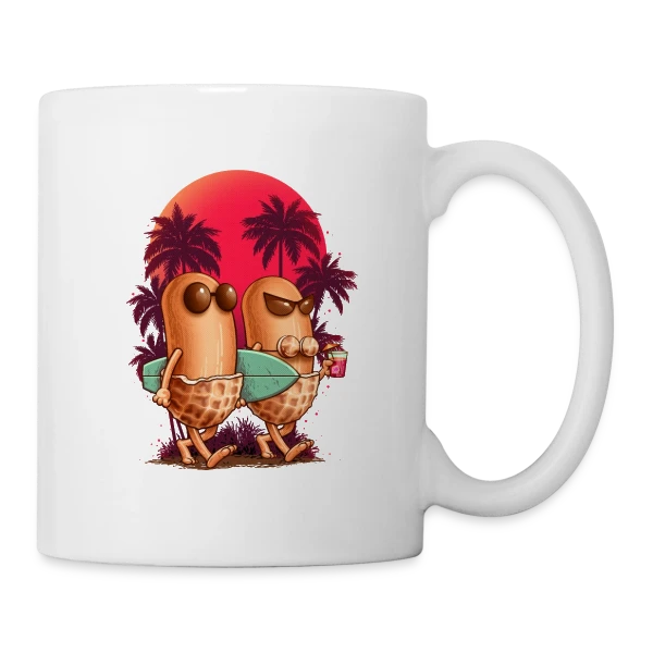 Cacahuètes en Vacances sur Mug blanc
