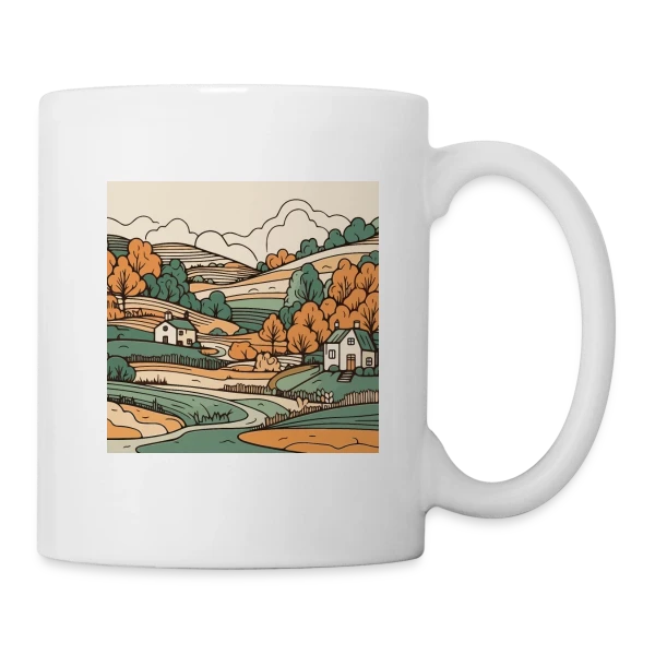 Douceur du Paysage Champêtre sur Mug blanc