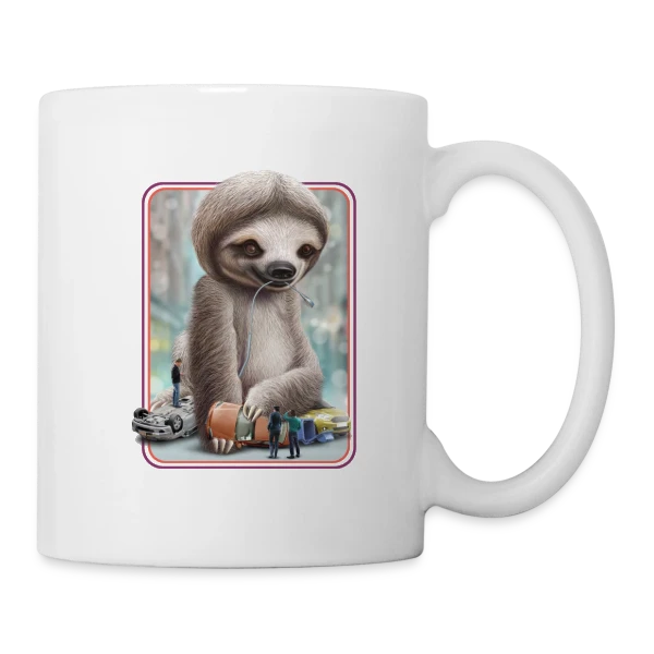Attaque de Paresseux Géant sur Mug blanc