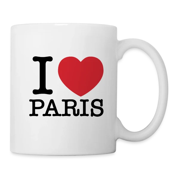 J'aime Paris Cœur Rouge sur Mug blanc