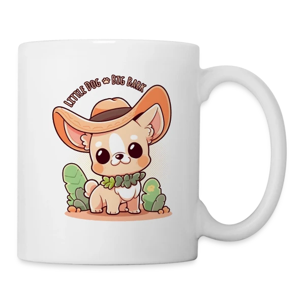 Chihuahua Kawaii - Petit Chien, Grande Voix sur Mug blanc
