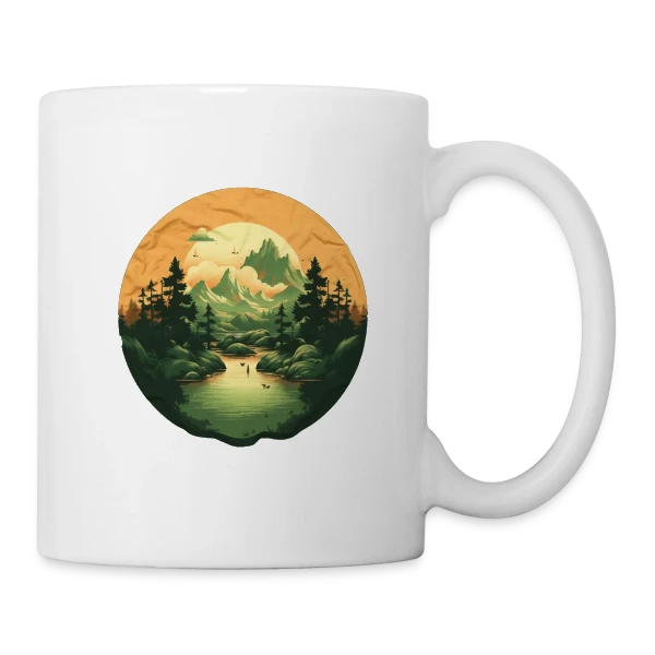 Paysage Naturel : Design Sérénité sur Mug blanc