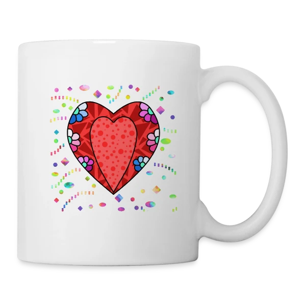 Cœur Tendance sur Mug blanc