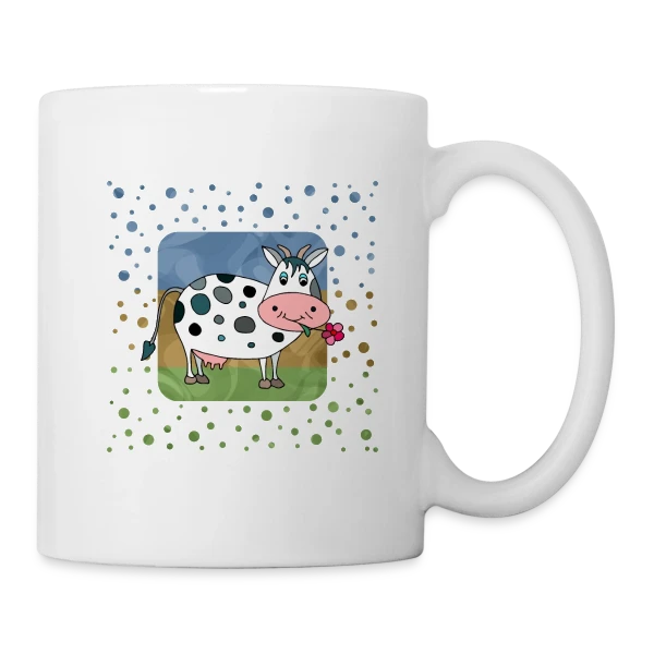 La Vache Joyeuse sur Mug blanc