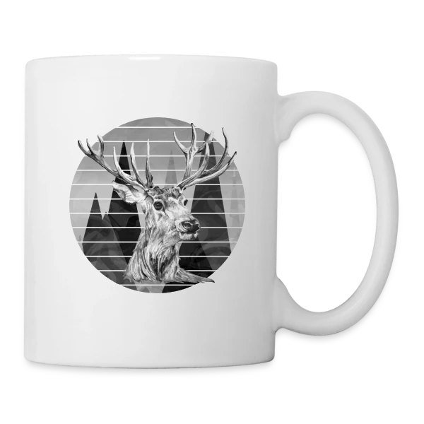 Cerf Majestueux sur Mug blanc