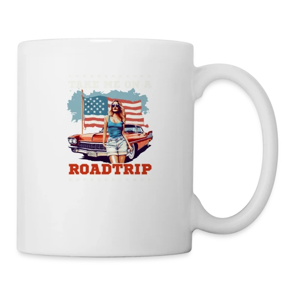 Roadtrip Américain Rétro sur Mug blanc