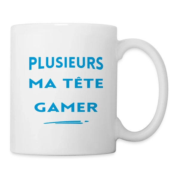 Humour Gamer: 'On est plusieurs dans ma tête...' sur Mug blanc