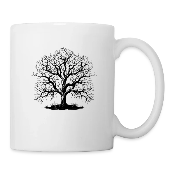 Arbre d'Automne sans Feuilles sur Mug blanc
