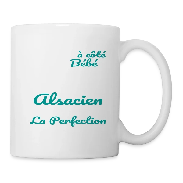Bébé Alsacien Frôle la Perfection sur Mug blanc