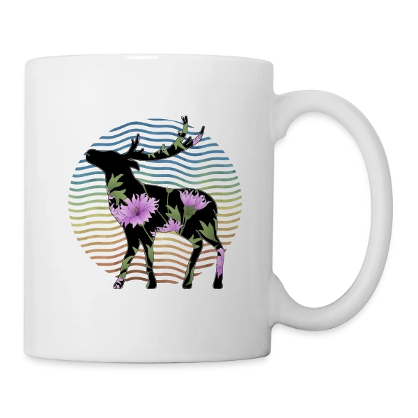 Cerf Majestueux sur Mug blanc