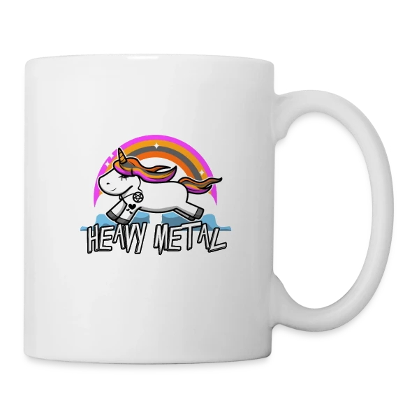 Licorne Heavy Metal Rockeuse sur Mug blanc