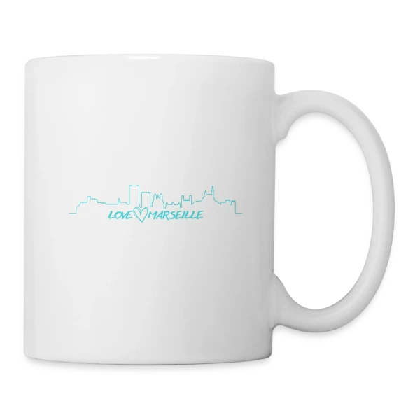 Skyline Marseille Amour sur Mug blanc