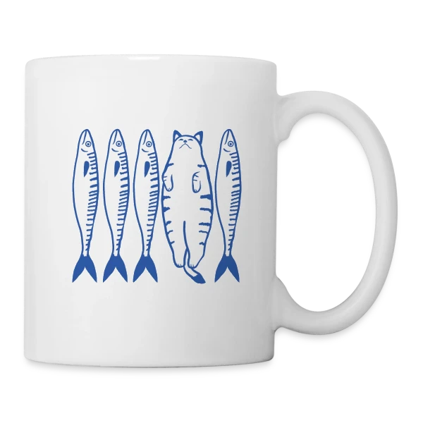 Chat Blanc et Compagnie sur Mug blanc