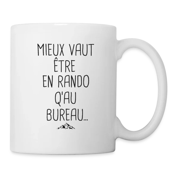 Randonnée Humour: Le Cadeau Idéal pour Randonneurs sur Mug blanc