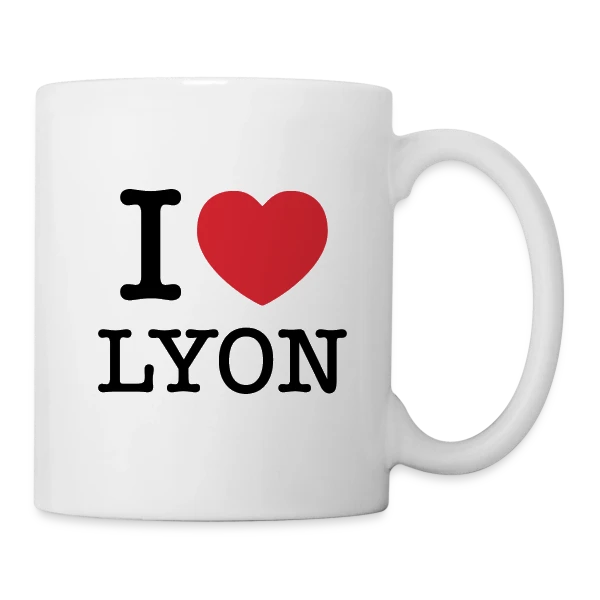 J'aime Lyon Classique sur Mug blanc