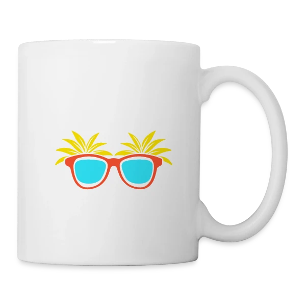 Lunettes Tropicales Soleil sur Mug blanc