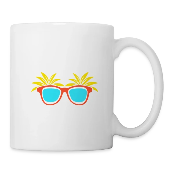 Lunettes de Soleil Tropicales sur Mug blanc