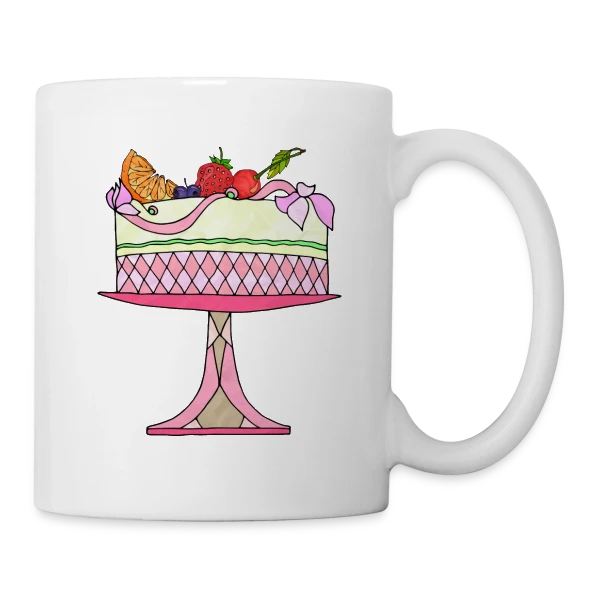Gâteau d'Anniversaire Célébration sur Mug blanc