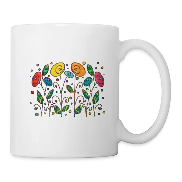 Fleurs Éclatantes sur Mug blanc