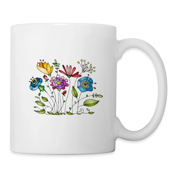 Douceur Florale sur Mug blanc