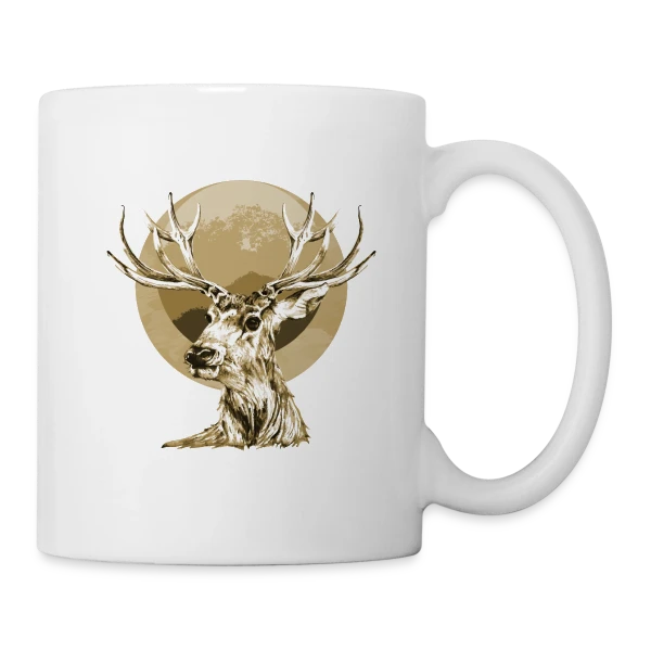 Cerf Majestueux sur Mug blanc