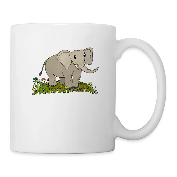 L'Éléphant Majestueux sur Mug blanc