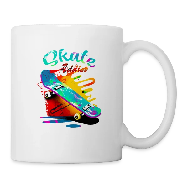 Skate Addict : Amoureux de la Planche sur Mug blanc