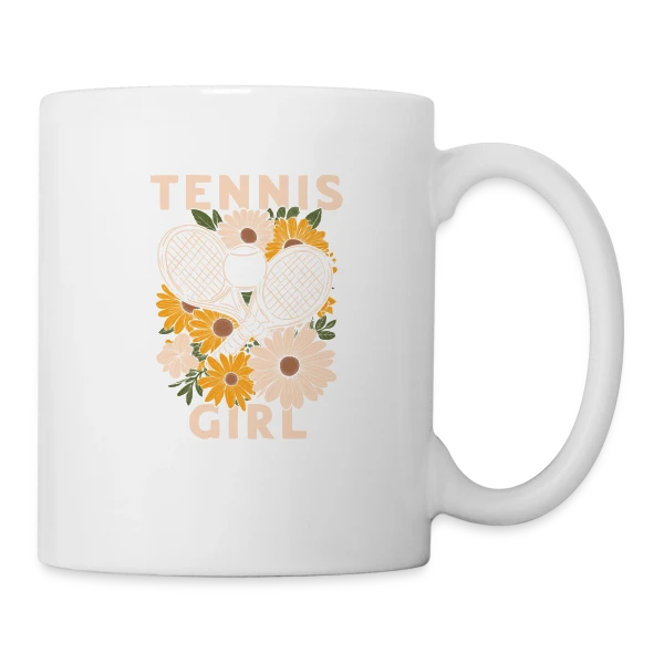 Tennis : Joueuse et Passionnée sur Mug blanc