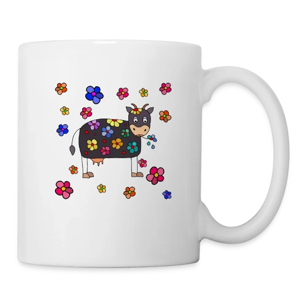 La Vache Stylée sur Mug blanc