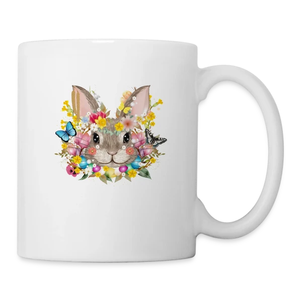Lapin de Pâques Enchanté sur Mug blanc