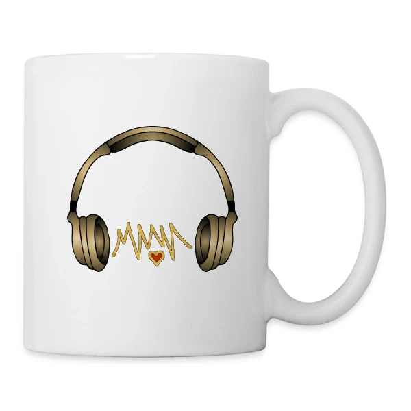 Casque Audio Style Urbain sur Mug blanc