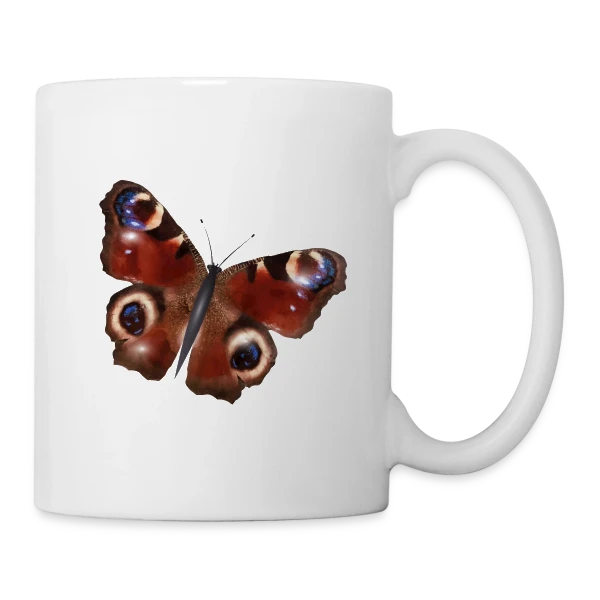 Élégance du Papillon Paon sur Mug blanc